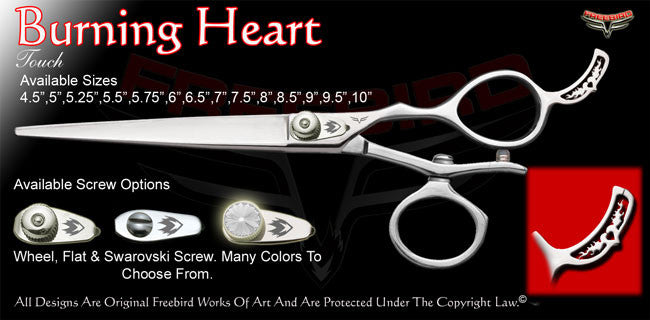 Burning Heart V Swivel Touch Grooming Shears