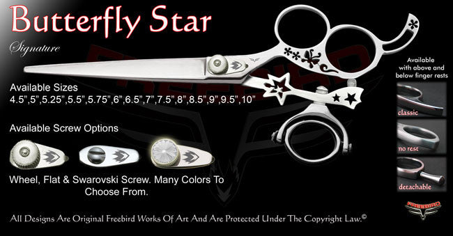 Butterfly Star 3 Hole Double Swivel Thumb Signature Grooming Shears