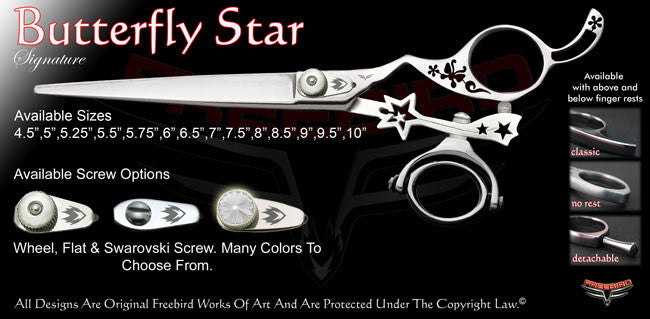 Butterfly Star Double Swivel Thumb Signature Grooming Shears