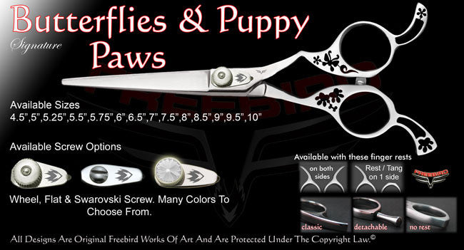 Butterflies & Puppy Paws Straight Signature Hair Shears