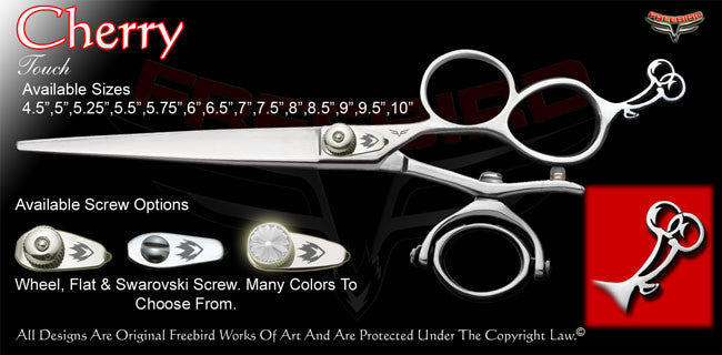 Cherry 3 Hole Double V Swivel Touch Grooming Shears