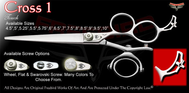 Cross 1 3 Hole Double V Swivel Touch Grooming Shears