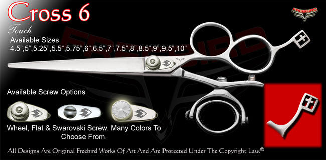 Cross 6 3 Hole Double V Swivel Touch Grooming Shears
