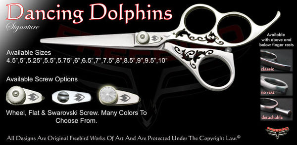 Dancing Dolphins 3 Hole Signature Hair Shears