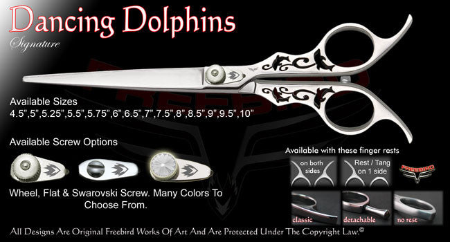 Dancing Dolphins Straight Signature Grooming Shears