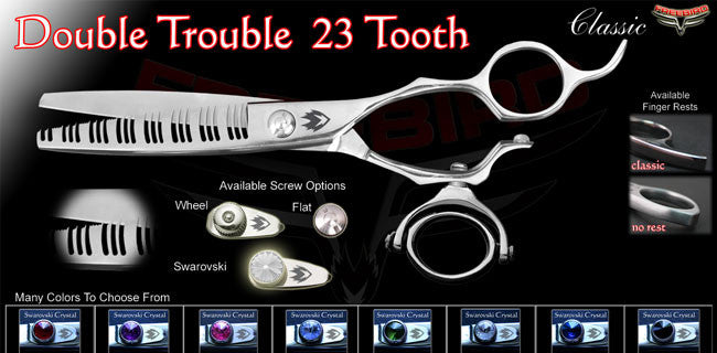 Double Swivel 23 Tooth Double Trouble Texturizing Shears