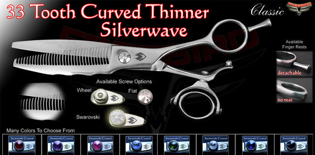 Double Swivel 33 Tooth Curved Thinning Shears