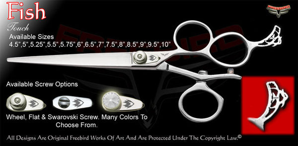 Fish 3 Hole V Swivel Touch Grooming Shears