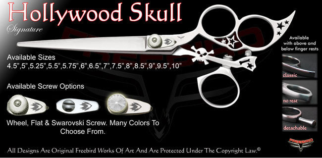 Hollywood Skull 3 Hole Swivel Thumb Signature Grooming Shears