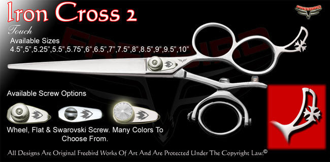 Iron Cross 2 3 Hole Double V Swivel Touch Grooming Shears