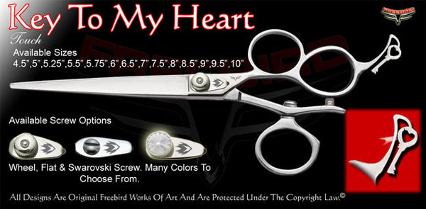 Key To My Heart 3 Hole V Swivel Touch Grooming Shears