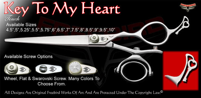 Key To My Heart Double V Swivel Touch Grooming Shears
