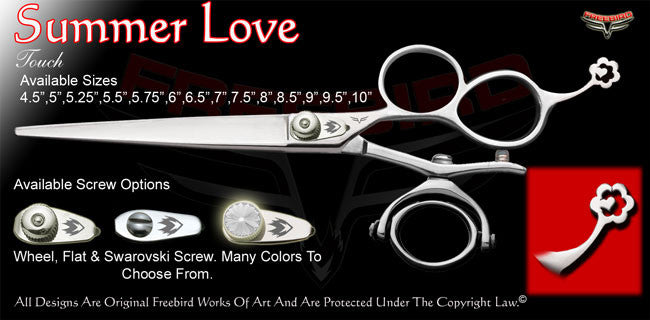 Summer Love 3 Hole Double V Swivel Touch Grooming Shears