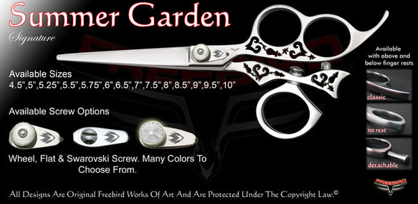 Summer Garden 3 Hole Swivel Thumb Signature Hair Shears