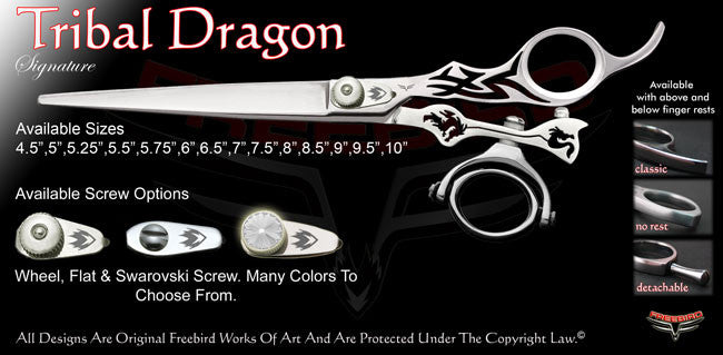 Tribal Dragon Double Swivel Thumb Signature Grooming Shears