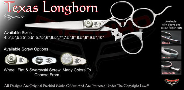 Texas Longhorn 3 Hole Signature Hair Shears