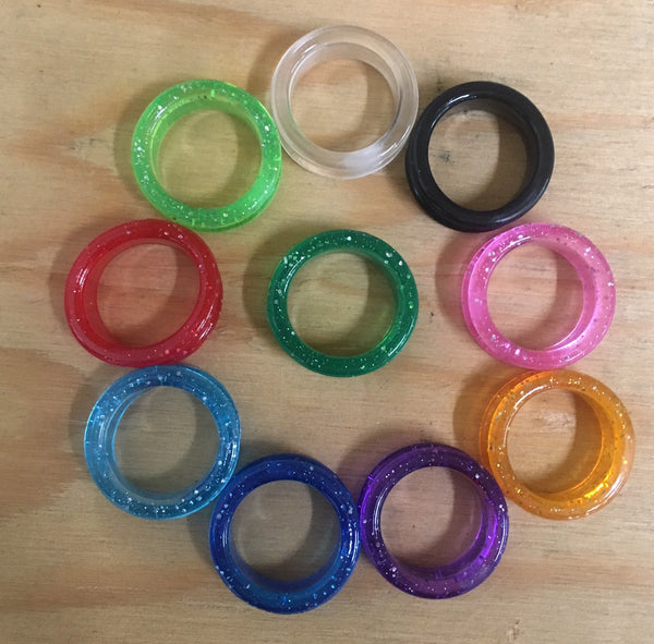 30 Finger Rings Assorted Colors Type B Extra Thick