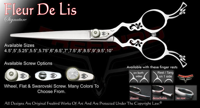 Fleur De Lis Straight Signature Grooming Shears